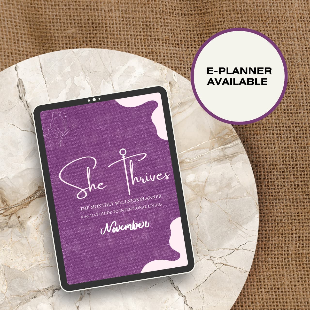 She Thrives monthly wellness planner preview
