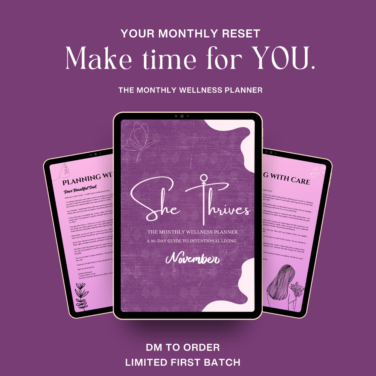 She Thrives planner pages for healthy routines